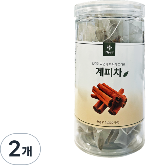 양원농장 실속 원형통 계피차, 2개, 30개입, 1.2g