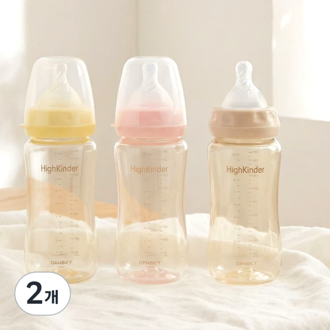 강블리라이프 하이킨더 PES 젖병, 2개, 260ml, 핑크 - 쿠팡