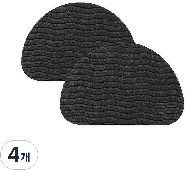 VITALO 붙이는 EVA 미끄럼방지 밑창패드 보강패드 신발구두밑창패드 2P, 4개, 블랙