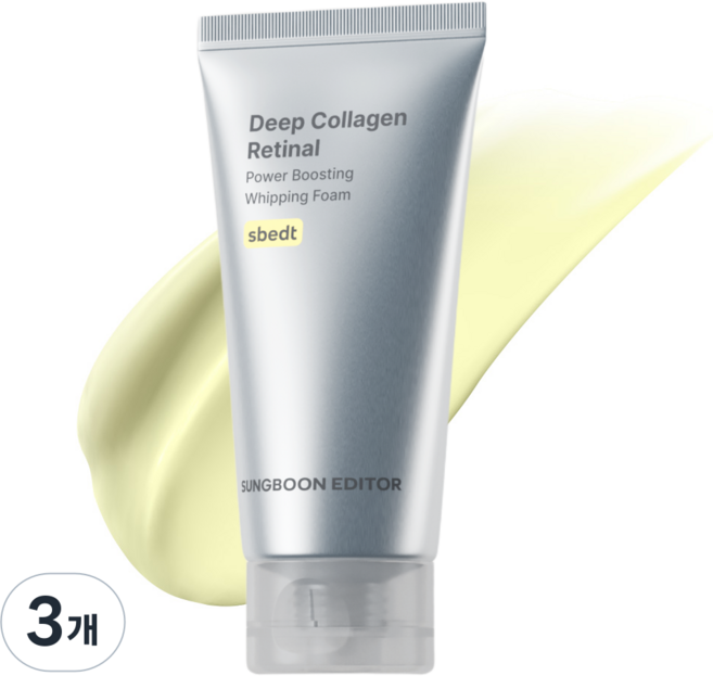 성분에디터 딥콜라겐 레티날 파워 부스팅 모공 탄력 딥클렌징 휘핑폼, 3개, 120g