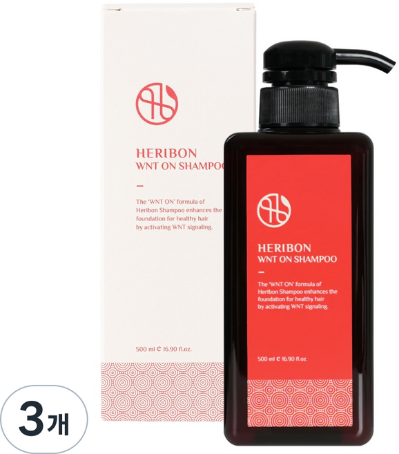 헤리본 윈트온 탈모케어 샴푸 (자체개발 특허원료 두피열감완화 쿨링 약산성 아미노산 두피환경개선), 3개, 500ml