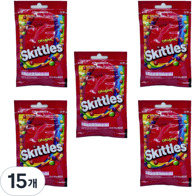 스키틀즈 오리지널 프룻츠향 45g, 15개