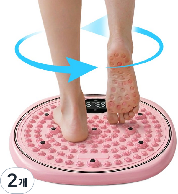 Nicoliley 지압 트위스트 지압매트, 핑크색, 2개