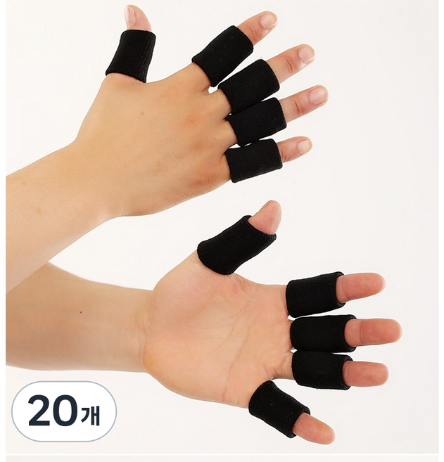 제이앤비 관절보호 농구 스포츠 핑거밴드 블랙, 20개
