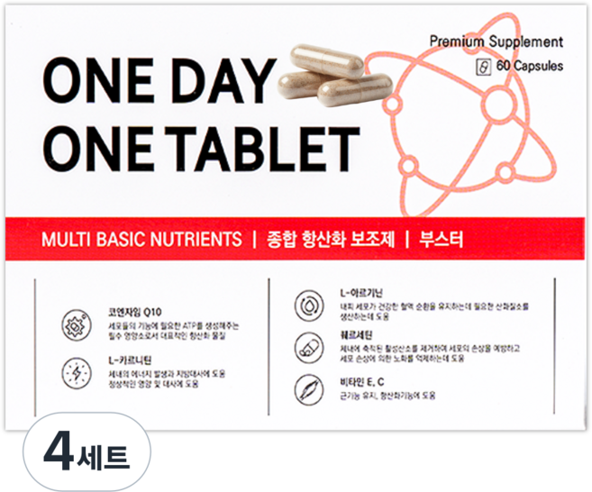 원데이원테블렛 강아지 고양이 종합영양제, 60회분, 면역/항산화, 4세트