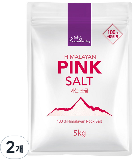 네이처모닝 히말라야 핑크 솔트 가는소금, 2개, 5kg