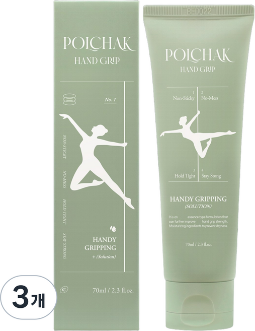 폴착 폴댄스그립 폴그립제 드라이 핸즈 초크 액상 젤타입 접지력 땀방지, 3개, 70ml