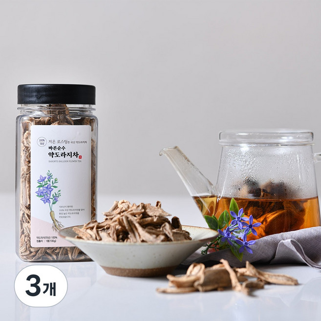 바론순수 저온 로스팅한 국산 약도라지차, 3개, 1개입, 100g