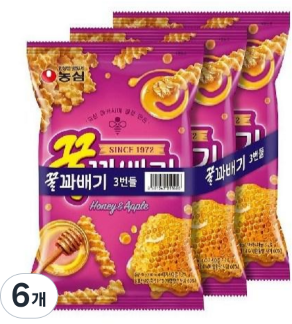 [달콤진] 농심 꿀꽈배기70g 3번들, 210g, 6개