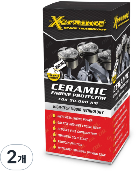 XERAMIC 엔진오일첨가제 공용(가솔린 디젤 LPG), 2개, 250ml