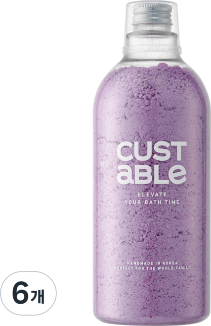국내생산 커스터블 거품 입욕제 메가용량 파우더형 배쓰밤 퍼플, 1L, 6개