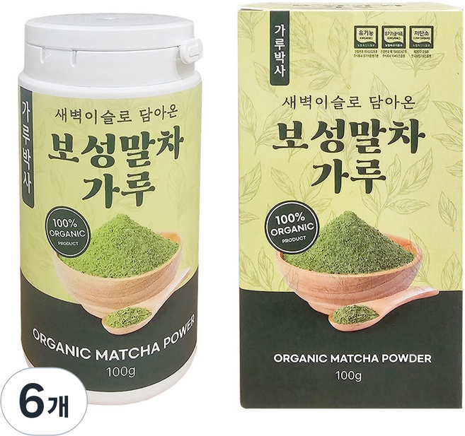 가루박사 보성 말차가루 유기농 100%, 6개, 1개입, 100g