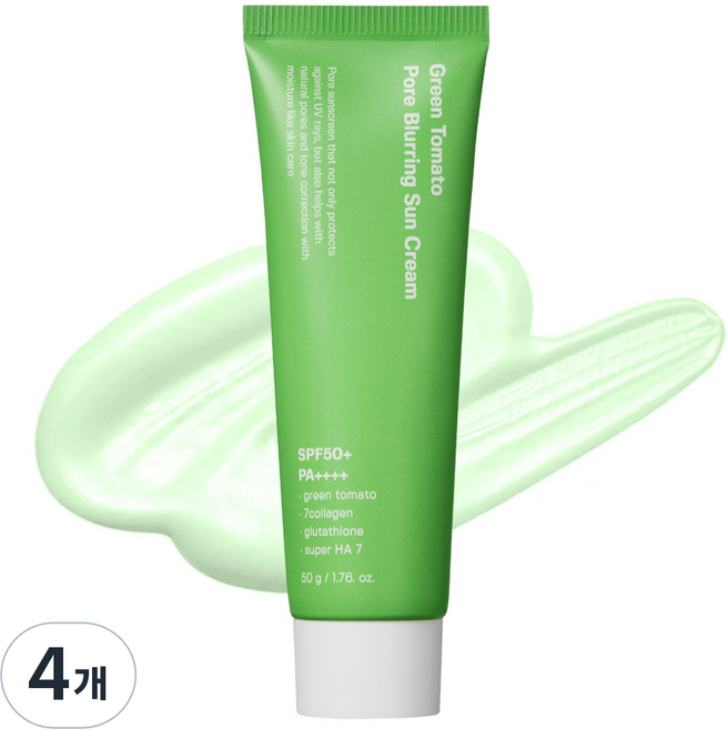 성분에디터 그린토마토 포어 블러링 선크림 SPF50+ PA++++, 50g, 4개