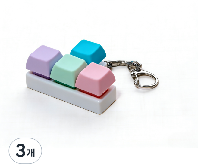 마카롱 키링 키보드 키캡 키링 일상 스트레스 해소 패션 액세서리 스트레스 해소 소품, 3개, 삼각형 혼합