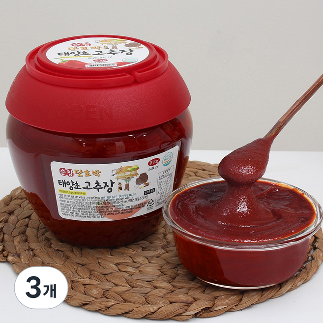 금독대 순창 단호박 태양초 고추장, 3개, 2kg