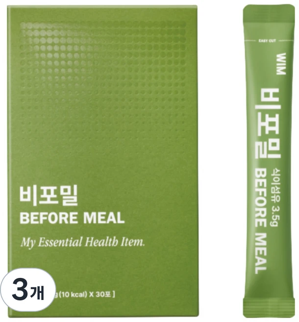 마시는 과채 식이섬유 비포밀 30포, 3개, 156g - 쿠팡