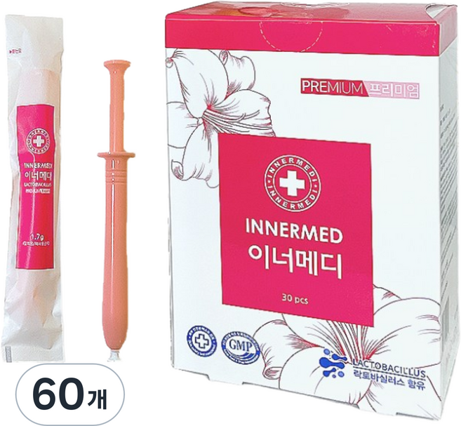 이너메디 유산균(락토바실러스) 뉴프리미엄 무파라벤 수용성젤 이너젤 여성젤 윤활제 30개입 60개입, 1.7g, 60개