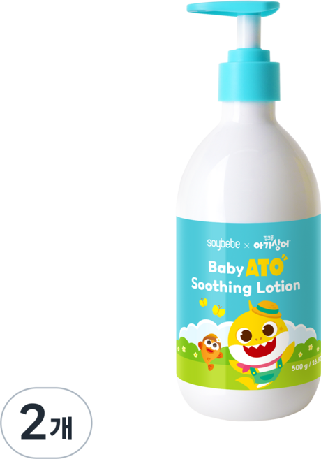 소이베베 베이비 아토 수딩 로션 (핑크퐁) 신생아 아기 유아 수분 태열 보습, 2개, 500ml