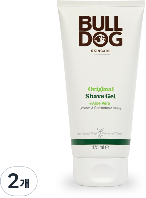 [불독] 오리지널 쉐이브젤 (알로에 비건 진정 붉은피부용 지성 중성 건성), 175ml, 2개