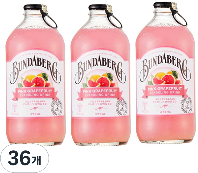 분다버그 핑크 그레이프푸르트 탄산음료, 375ml, 36개