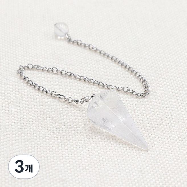 펜듈럼 플루라이트 천연석 목걸이 팔찌 남자 여자 팬듈럼 진자 추 봉 수맥 탐지 탐지기 수정 원석 스톤 비즈, 흰결, 3개