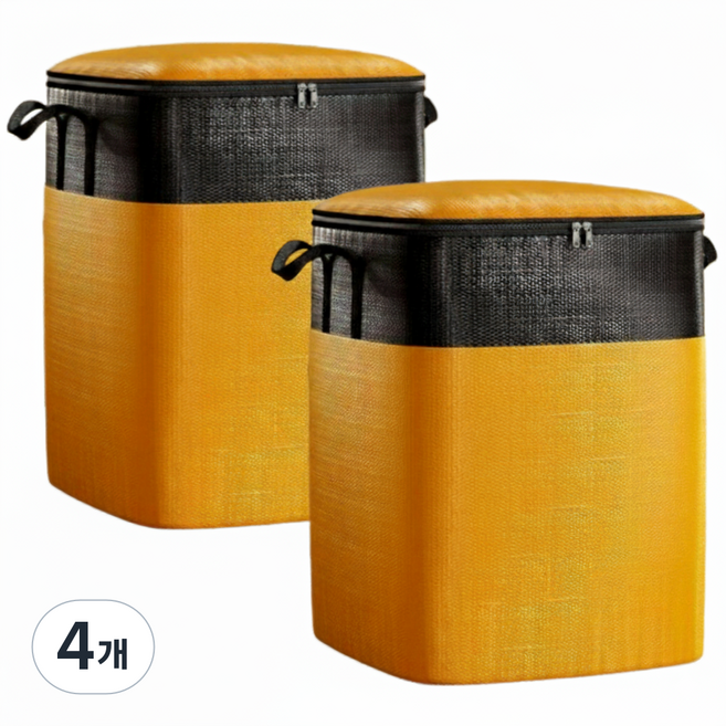 든든백 특대형 이사 여행 수납가방 이사 박스 2P세트, 4개, 옐로우