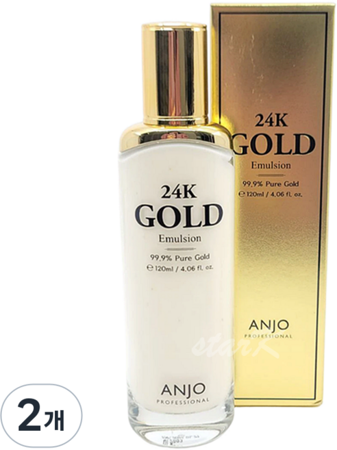 앙쥬 프로페셔널 24K 골드 탄력 보습 에멀전 주름케어 스킨케어, 120ml, 2개