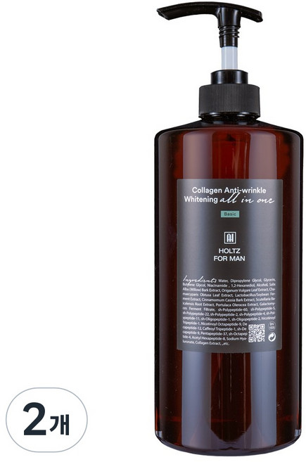 홀츠포맨 남자 올인원 화장품 1000ml 대용량 남성 주름개선 미백 보습 탄력 스킨 로션 에센스, 1L, 2개