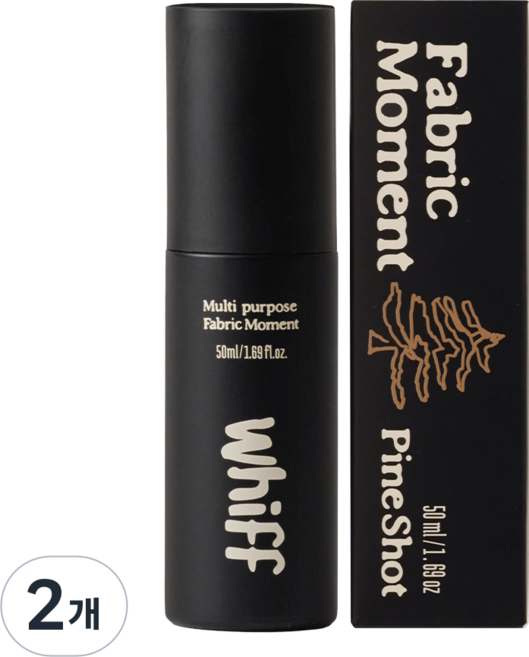 [본사공식몰] 위프 WHIFF 패브릭 모먼트 미니 섬유탈취제 Pine Shot, 2개, 50ml