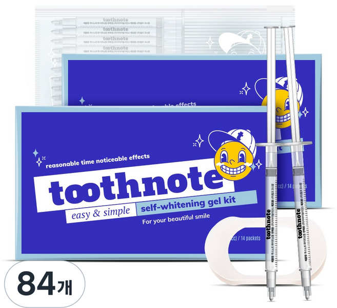 투스노트 셀프 치아 미백 화이트닝겔, 1g, 84개