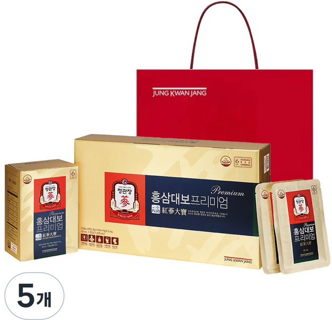 정관장 홍삼대보 프리미엄 쇼핑백포함, 1.2L, 5개
