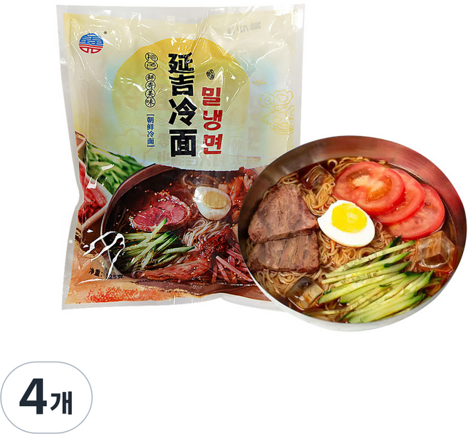 (배터짐) 조리예 특색 연길냉면 조선냉면(육수 소스포함), 525g, 4개