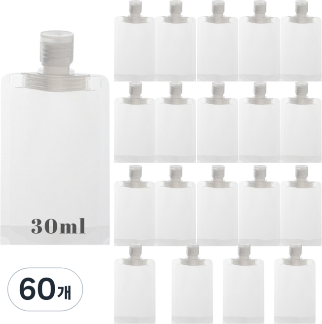 멜팅마켓 여행용 소분 파우치 튜브 용기, 60개, 30ml