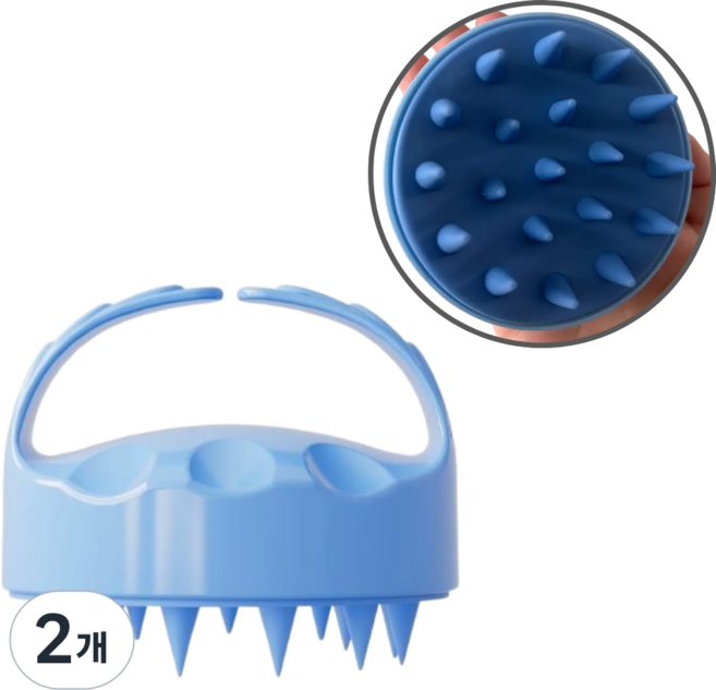 듀바홈 두피 마사지 샴푸 브러쉬, 2개, Fresh Blue (프레시 블루)