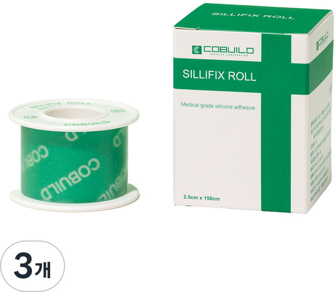 실리픽스롤 의료용 저자극 실리콘 반창고 테이프, 3개, 1개입