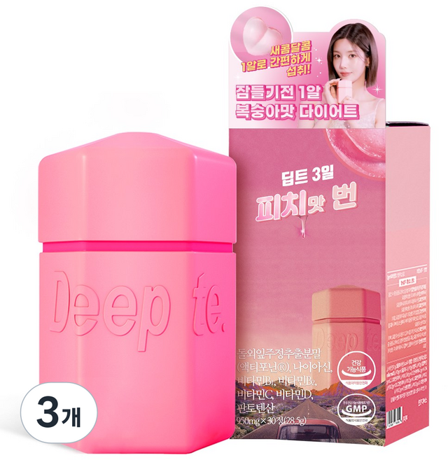 [딥트3일] 본사직영 피치맛번 다이어트 보조제 버닝&대사량업 10중기능성 30정 1박스, 3개