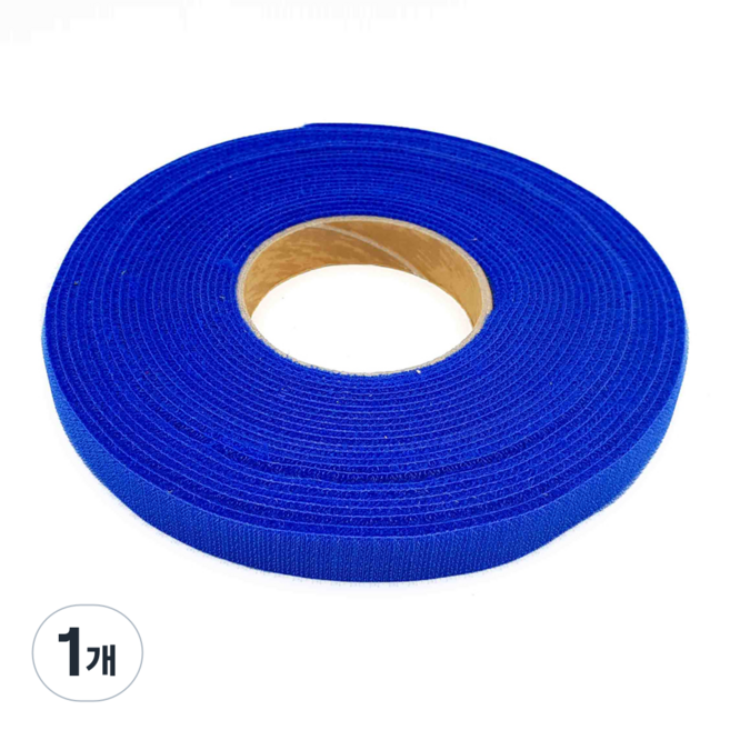 폭 2cm 국산 잘라쓰는 전선정리 암수한몸 양면벨크로타이 파란색 일반형, [1] 10미터 1롤, 1개
