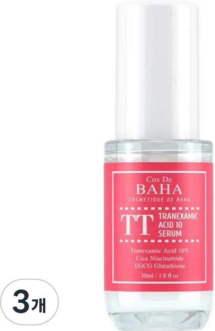 [코스드바하 공식] TT 트라넥삼산 10% 미백 앰플 세럼 30ml 잡티 색소침착, 3개 - 쿠팡