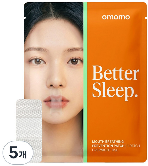 오모모 노자극 세로숨 입벌림방지 테이프 코골이 방지 테이프 30매입, 5개
