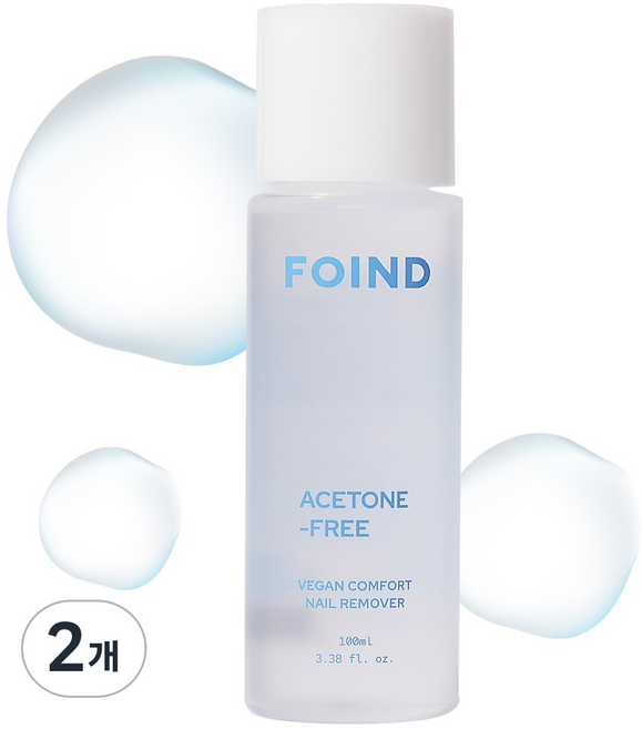 포인드 아세톤 프리 저자극 냄새 없이 순한 비건 네일 리무버, 2개, 100ml