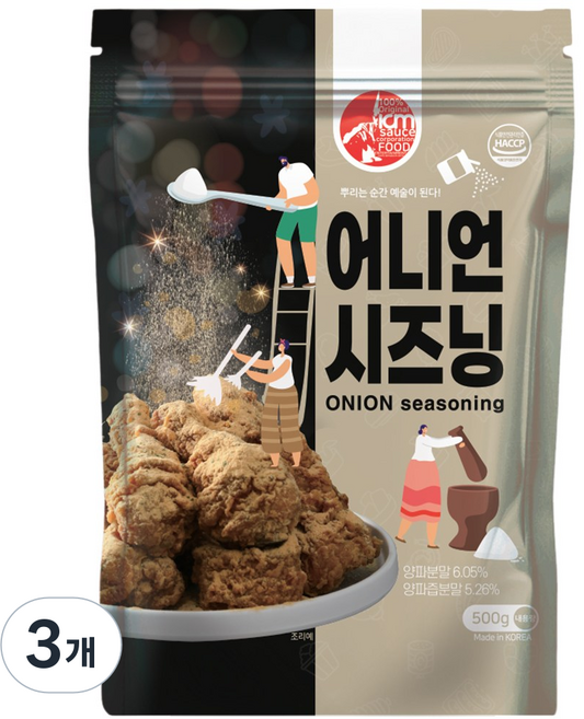 아이엠소스 어니언시즈닝 치킨 감자튀김 마법가루, 500g, 3개