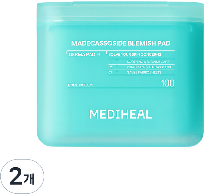 메디힐 마데카소사이드 흔적 더마 패드 2세대, 100매입, 2개