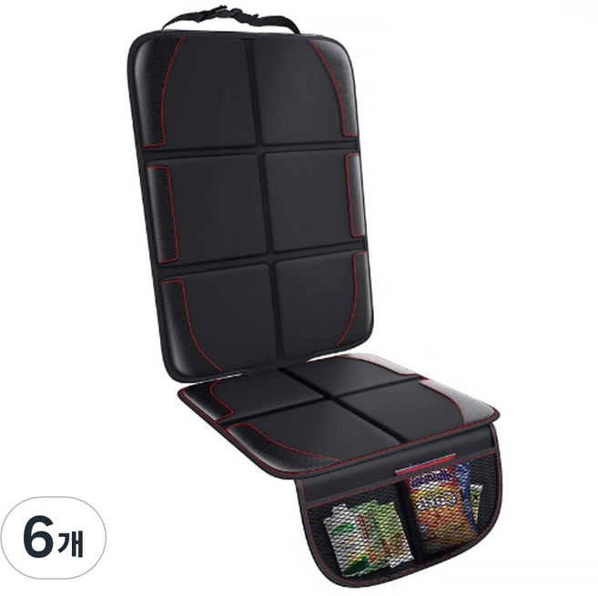 카스토리 논슬립 자동차 카시트 보호매트, 블랙, 6개