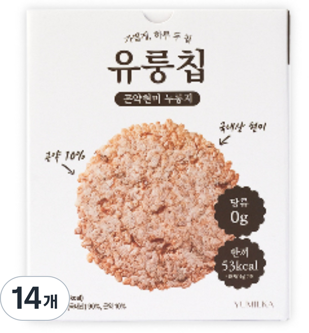 유밀가 유룽칩 저당 곤약 현미 누룽지 슬림박스, 14개, 16g