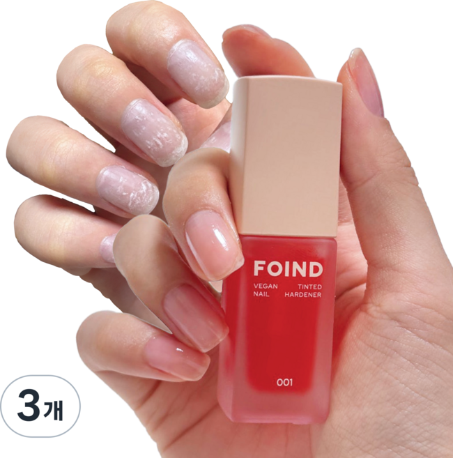 포인드 비건 틴티드 손톱영양제 혈색영양제 손톱갈라짐 얇은손톱 2주개선 강화제 리포좀 영양코팅 복숭아광 네일케어, 3개, 10ml