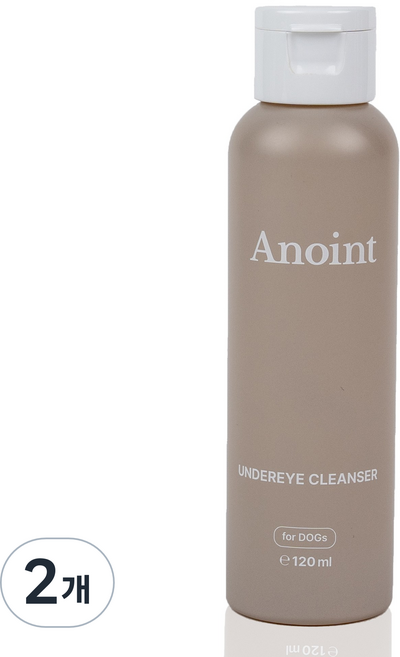 어노인트 눈물 세정제 강아지 고양이 눈물냄새 눈곱 비건 저자극 무향, 2개, 120g, 120ml