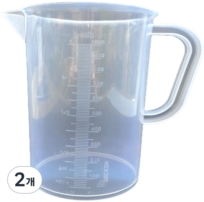 플라스틱 비커(비이커) / 계량컵, 2개, 5L, 반투명