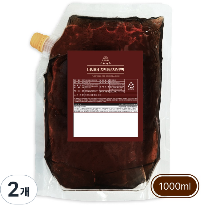 양원프레쉬 더와이 호박팥차원액(리필용), 2개, 1개입, 1kg