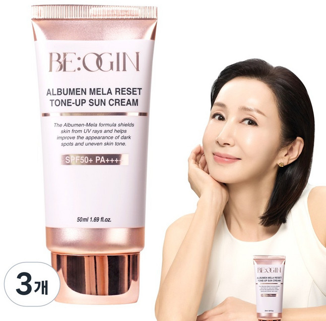 [홈쇼핑완판템] 전인화의 비오진 알부민 멜라 리셋 톤업 선 크림 SPF50+ PA++++, 3개, 50ml