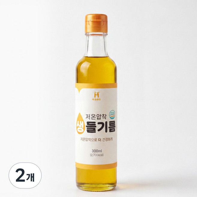 이웃푸드 매일의 건강 통들깨 저온압착 생들기름, 2개, 300ml